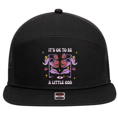 ItS Ok To Be A Little Odd Strawberries Halloween 7 Panel Mesh Trucker Snapback Hat