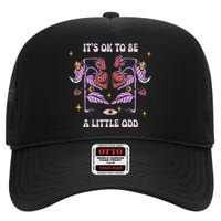 ItS Ok To Be A Little Odd Strawberries Halloween High Crown Mesh Back Trucker Hat