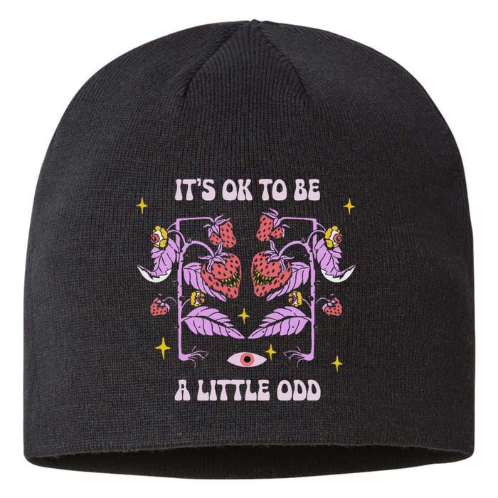 ItS Ok To Be A Little Odd Strawberries Halloween Sustainable Beanie