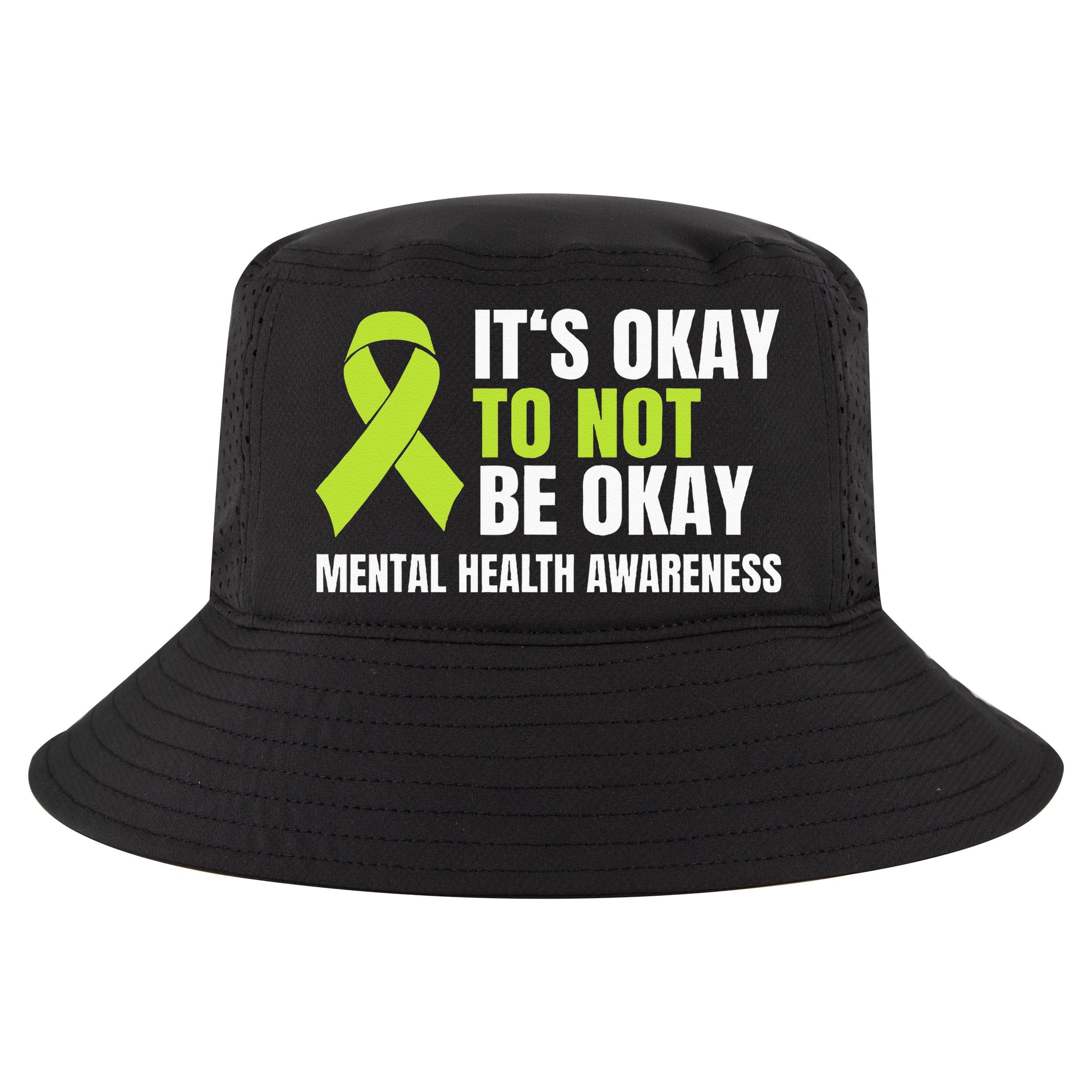 Its Okay To Not Be Okay Mental Health Ribbon Cool Comfort Performance Bucket Hat