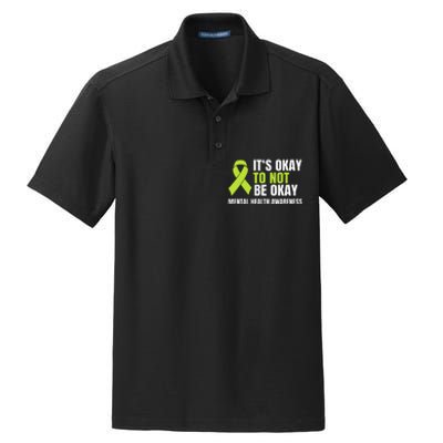 Its Okay To Not Be Okay Mental Health Ribbon Dry Zone Grid Polo