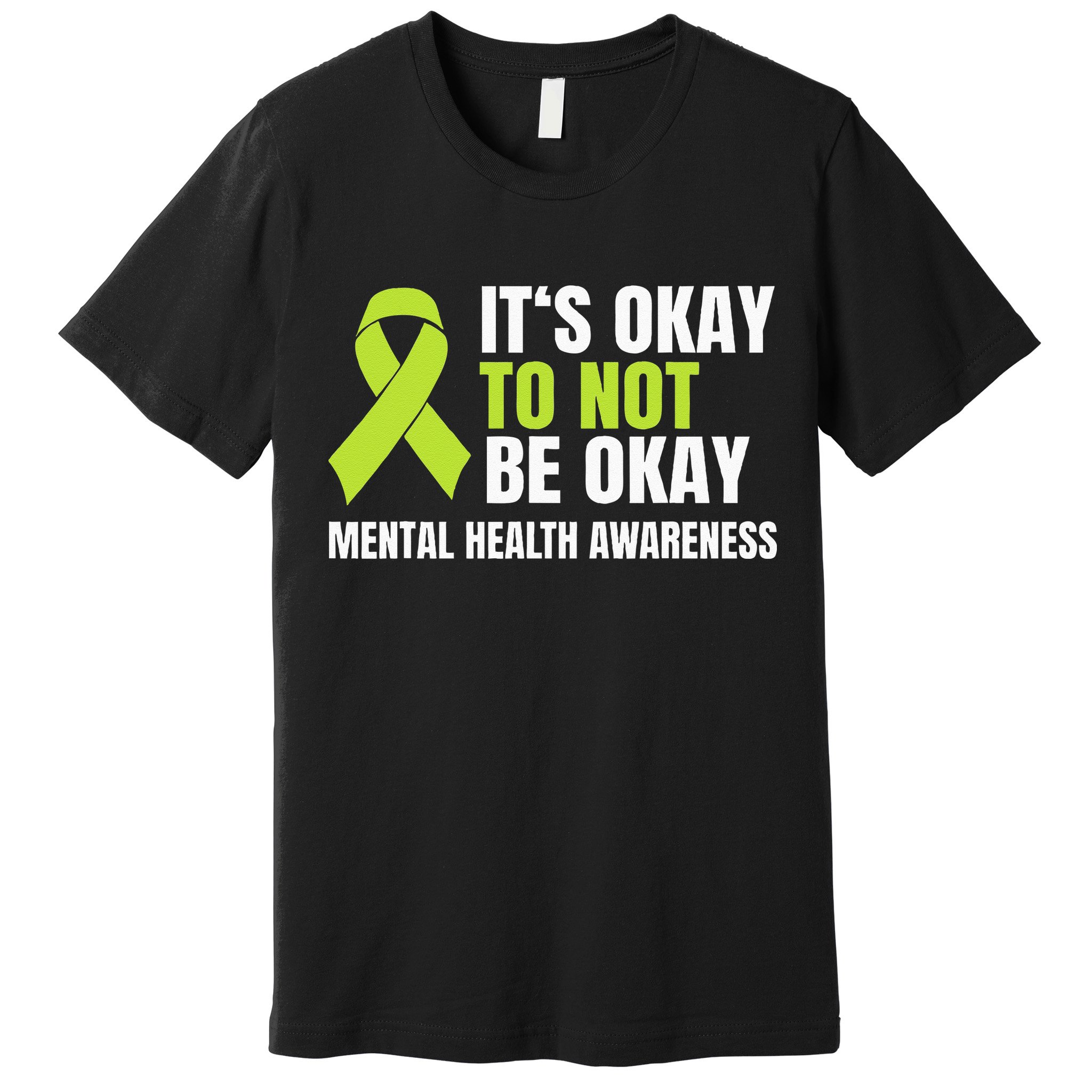 Its Okay To Not Be Okay Mental Health Ribbon Premium T-Shirt