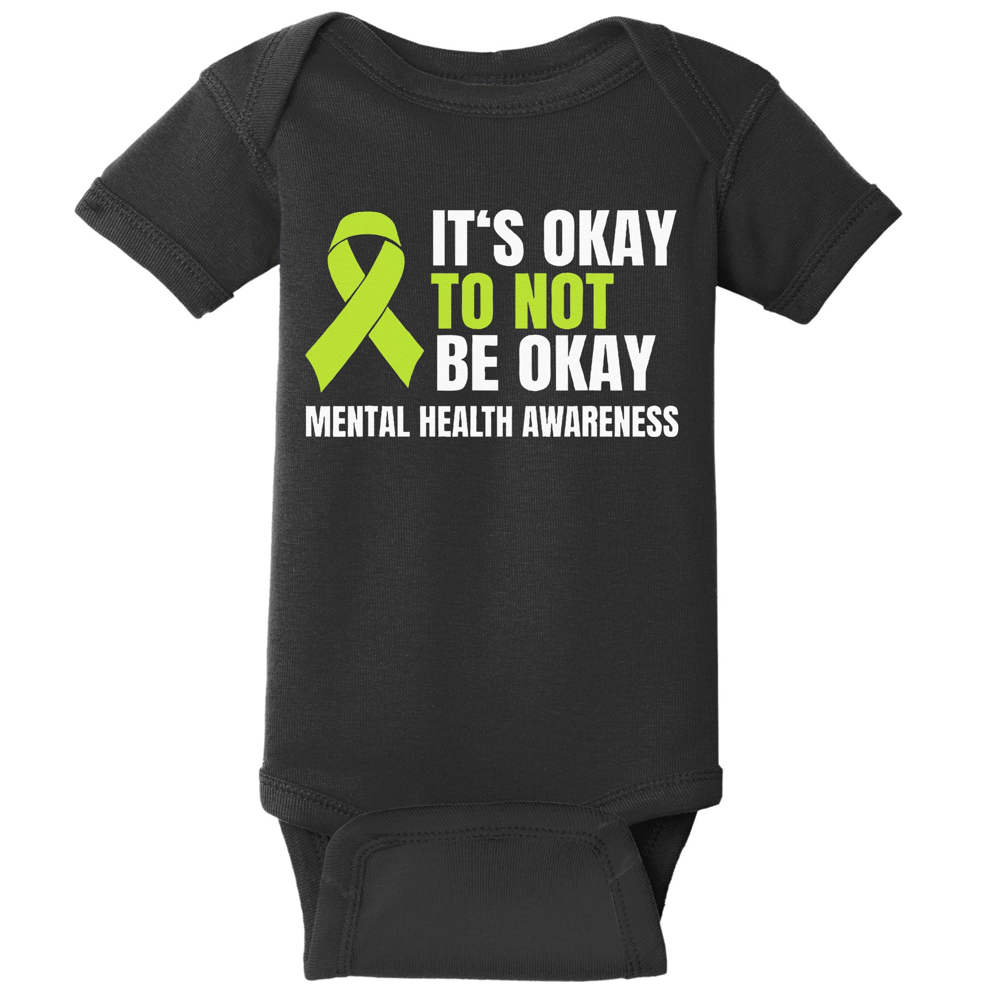 Its Okay To Not Be Okay Mental Health Ribbon Baby Bodysuit