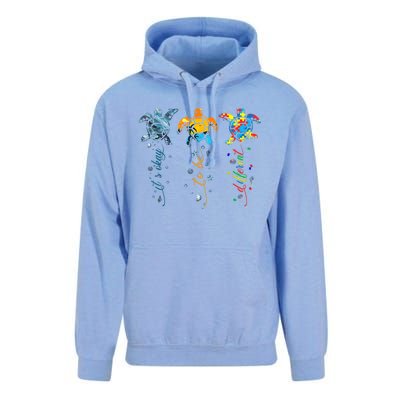 Its Ok To Be Different Sea Turtle Planet Gift Autism Awareness Unisex Surf Hoodie