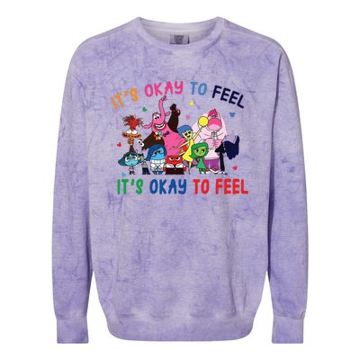 ItS Okay To Feel All The Feels Funny Colorblast Crewneck Sweatshirt