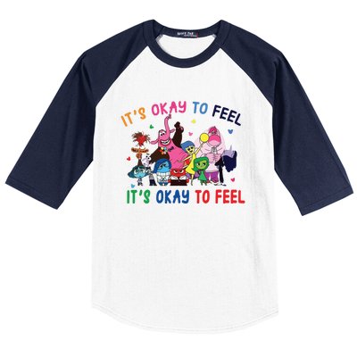 ItS Okay To Feel All The Feels Funny Baseball Sleeve Shirt