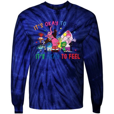 ItS Okay To Feel All The Feels Funny Tie-Dye Long Sleeve Shirt