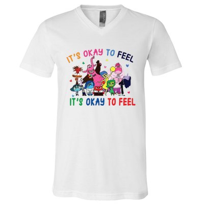 ItS Okay To Feel All The Feels Funny V-Neck T-Shirt