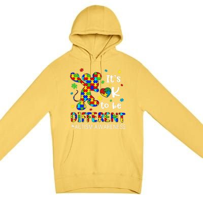 It's Ok To Be Different Mouse Be Kind Autism Awareness Month Support Premium Pullover Hoodie