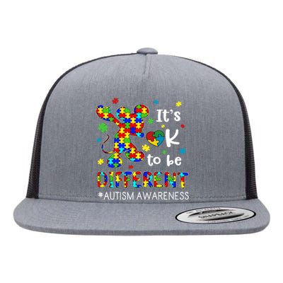 It's Ok To Be Different Mouse Be Kind Autism Awareness Month Support Flat Bill Trucker Hat