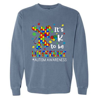 It's Ok To Be Different Mouse Be Kind Autism Awareness Month Support Garment-Dyed Sweatshirt