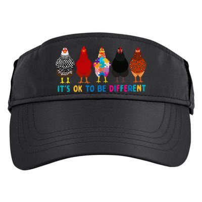 Its Ok To Be Different Cute Chickens Autism Awareness Tee Adult Drive Performance Visor