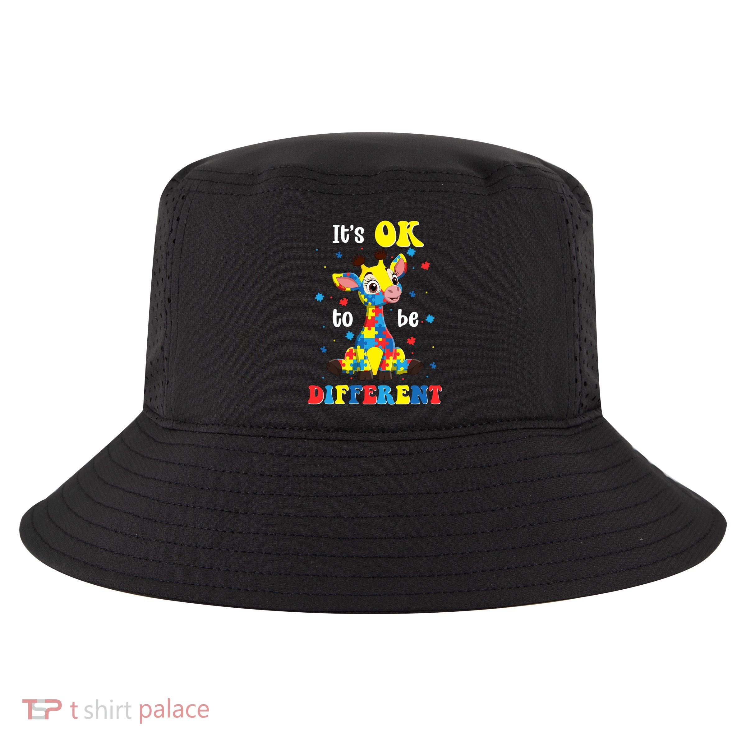 ItS Ok To Be Different Giraffe Autism Awareness Autistic Cool Comfort Performance Bucket Hat