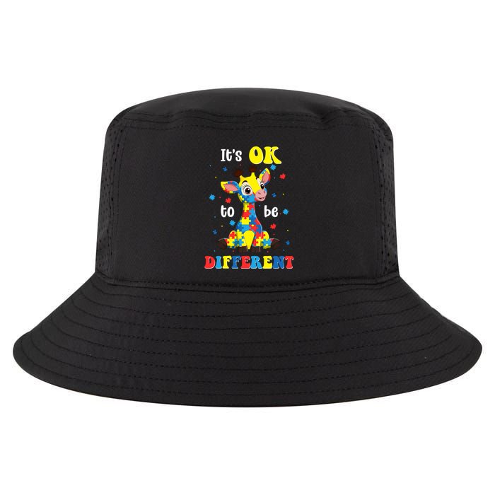 ItS Ok To Be Different Giraffe Autism Awareness Autistic Cool Comfort Performance Bucket Hat