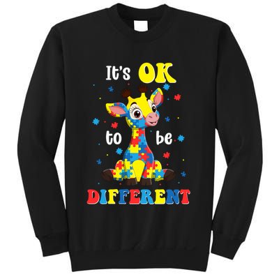 ItS Ok To Be Different Giraffe Autism Awareness Autistic Sweatshirt