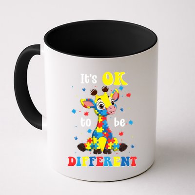 ItS Ok To Be Different Giraffe Autism Awareness Autistic Mug
