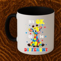ItS Ok To Be Different Giraffe Autism Awareness Autistic Mug