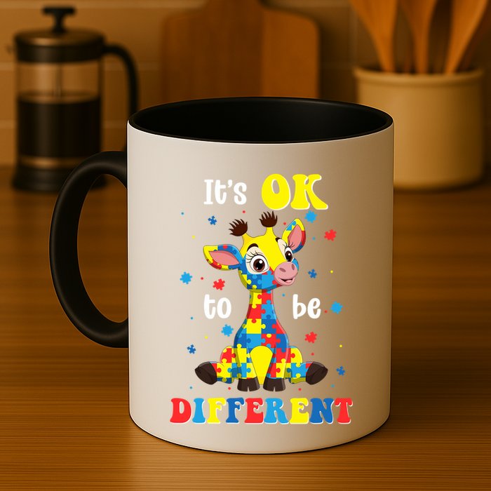 ItS Ok To Be Different Giraffe Autism Awareness Autistic Mug