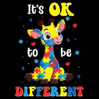 ItS Ok To Be Different Giraffe Autism Awareness Autistic 16 in Basic Backpack