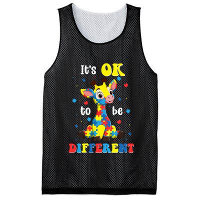 ItS Ok To Be Different Giraffe Autism Awareness Autistic Mesh Reversible Basketball Jersey Tank