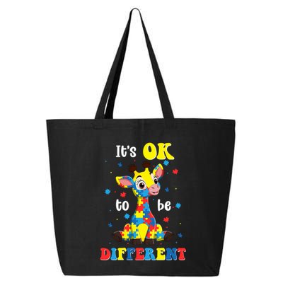 ItS Ok To Be Different Giraffe Autism Awareness Autistic 25L Jumbo Tote