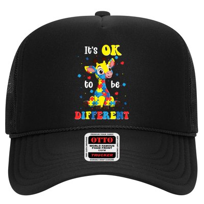 ItS Ok To Be Different Giraffe Autism Awareness Autistic Trucker Hat