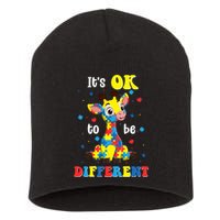 ItS Ok To Be Different Giraffe Autism Awareness Autistic Short Acrylic Beanie