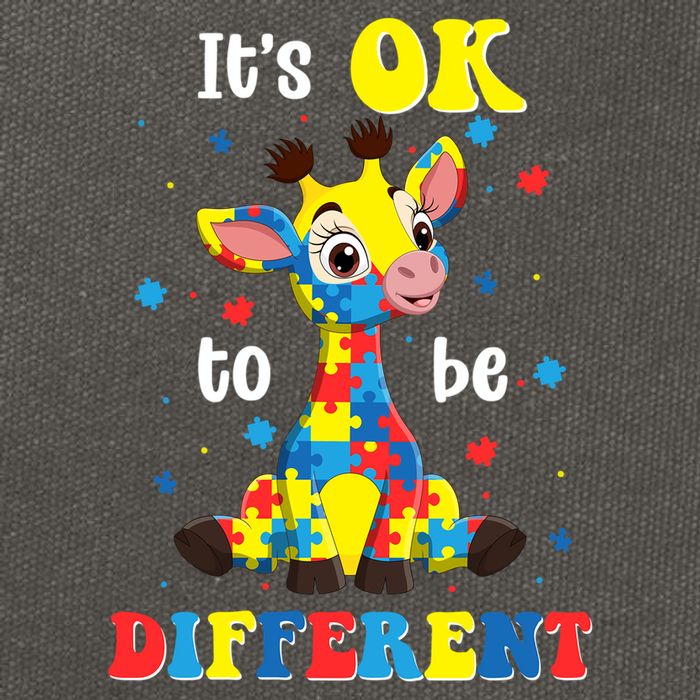 ItS Ok To Be Different Giraffe Autism Awareness Autistic Cotton Canvas Backpack