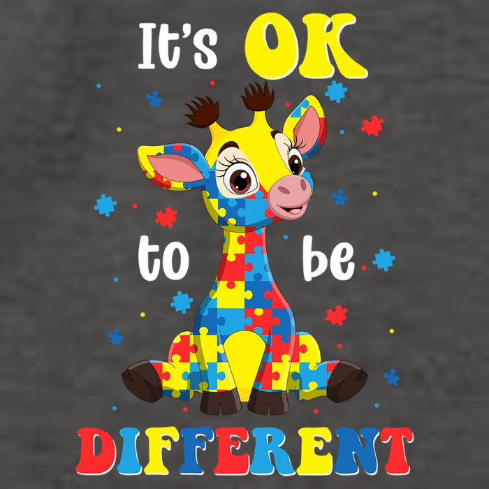 ItS Ok To Be Different Giraffe Autism Awareness Autistic Vector Backpack