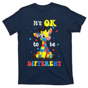 ItS Ok To Be Different Giraffe Autism Awareness Autistic T-Shirt