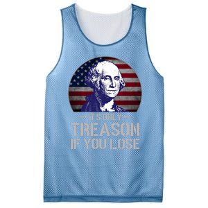 ItS Only Treason If You Lose 4th Of July George Washington Mesh Reversible Basketball Jersey Tank