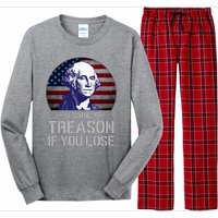 ItS Only Treason If You Lose 4th Of July George Washington Long Sleeve Pajama Set