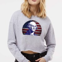 ItS Only Treason If You Lose 4th Of July George Washington Cropped Pullover Crew