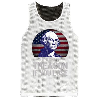 ItS Only Treason If You Lose 4th Of July George Washington Mesh Reversible Basketball Jersey Tank