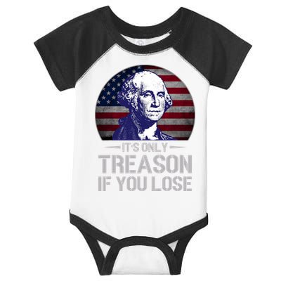 ItS Only Treason If You Lose 4th Of July George Washington Infant Baby Jersey Bodysuit