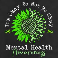 Its Okay To Not Be Okay Mental Health Awareness Green Ribbon 7 Panel Mesh Trucker Snapback Hat