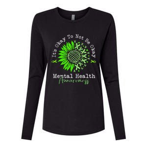 Its Okay To Not Be Okay Mental Health Awareness Green Ribbon Womens Cotton Relaxed Long Sleeve T-Shirt