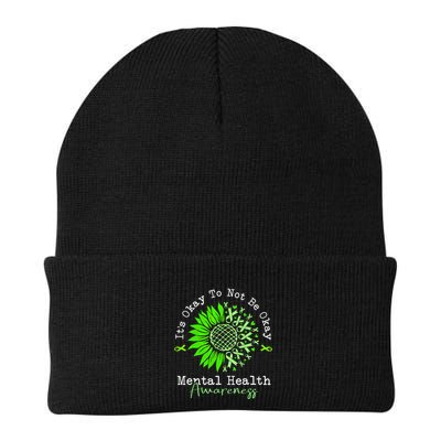 Its Okay To Not Be Okay Mental Health Awareness Green Ribbon Beanie