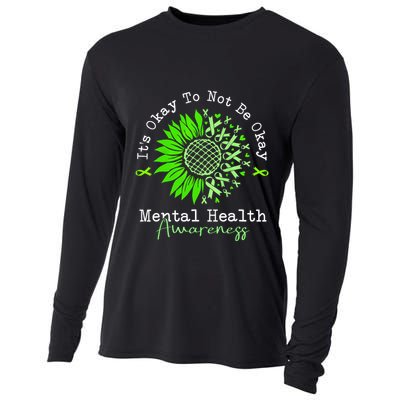 Its Okay To Not Be Okay Mental Health Awareness Green Ribbon Cooling Performance Long Sleeve Crew