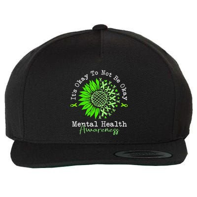 Its Okay To Not Be Okay Mental Health Awareness Green Ribbon Wool Snapback Cap