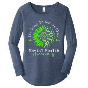 Its Okay To Not Be Okay Mental Health Awareness Green Ribbon Women's Perfect Tri Tunic Long Sleeve Shirt