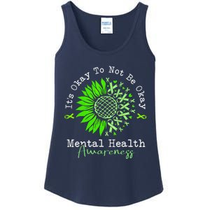 Its Okay To Not Be Okay Mental Health Awareness Green Ribbon Ladies Essential Tank