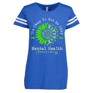 Its Okay To Not Be Okay Mental Health Awareness Green Ribbon Enza Ladies Jersey Football T-Shirt