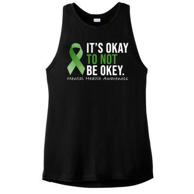 Its Okay To Not Be Okay Mental Health Awareness Ribbon Ladies PosiCharge Tri-Blend Wicking Tank