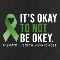 Its Okay To Not Be Okay Mental Health Awareness Ribbon 7 Panel Mesh Trucker Snapback Hat