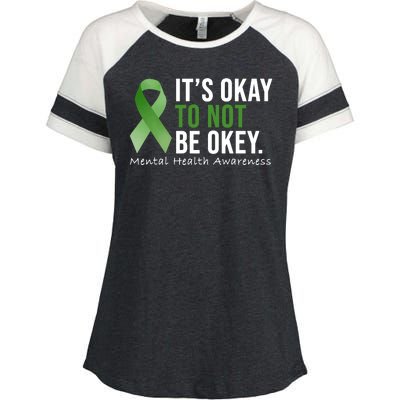 Its Okay To Not Be Okay Mental Health Awareness Ribbon Enza Ladies Jersey Colorblock Tee