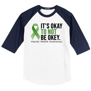 Its Okay To Not Be Okay Mental Health Awareness Ribbon Baseball Sleeve Shirt