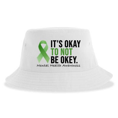 Its Okay To Not Be Okay Mental Health Awareness Ribbon Sustainable Bucket Hat