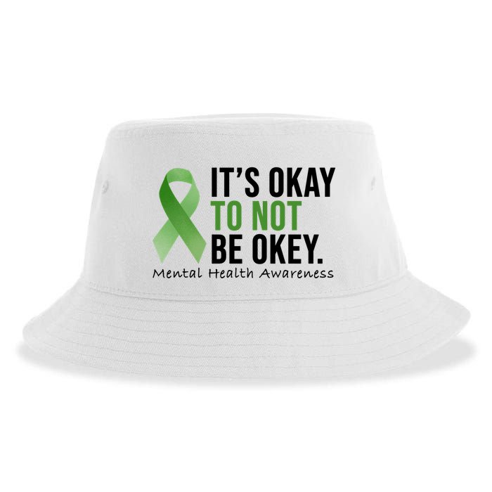 Its Okay To Not Be Okay Mental Health Awareness Ribbon Sustainable Bucket Hat