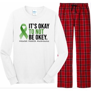 Its Okay To Not Be Okay Mental Health Awareness Ribbon Long Sleeve Pajama Set